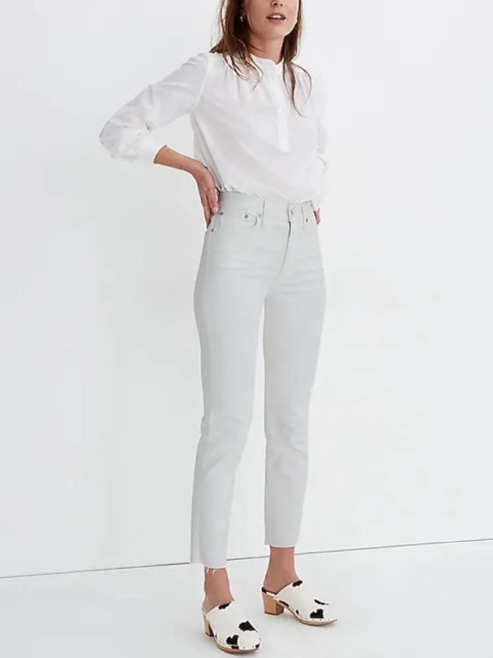Madewell The Perfect Vintage Jean in Tile White: Raw-Hem Edition